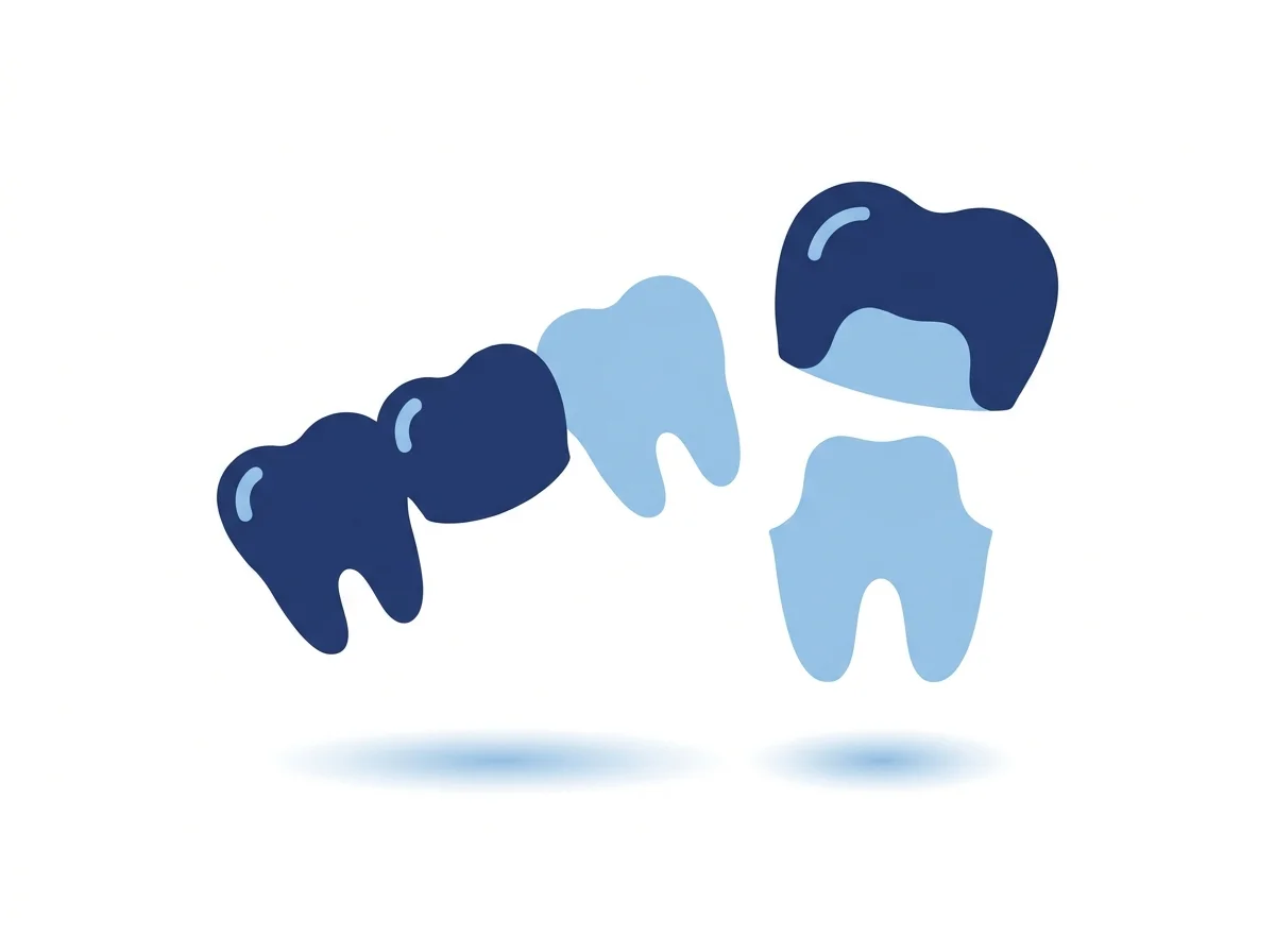 Illustration of a crown and a dental bridge