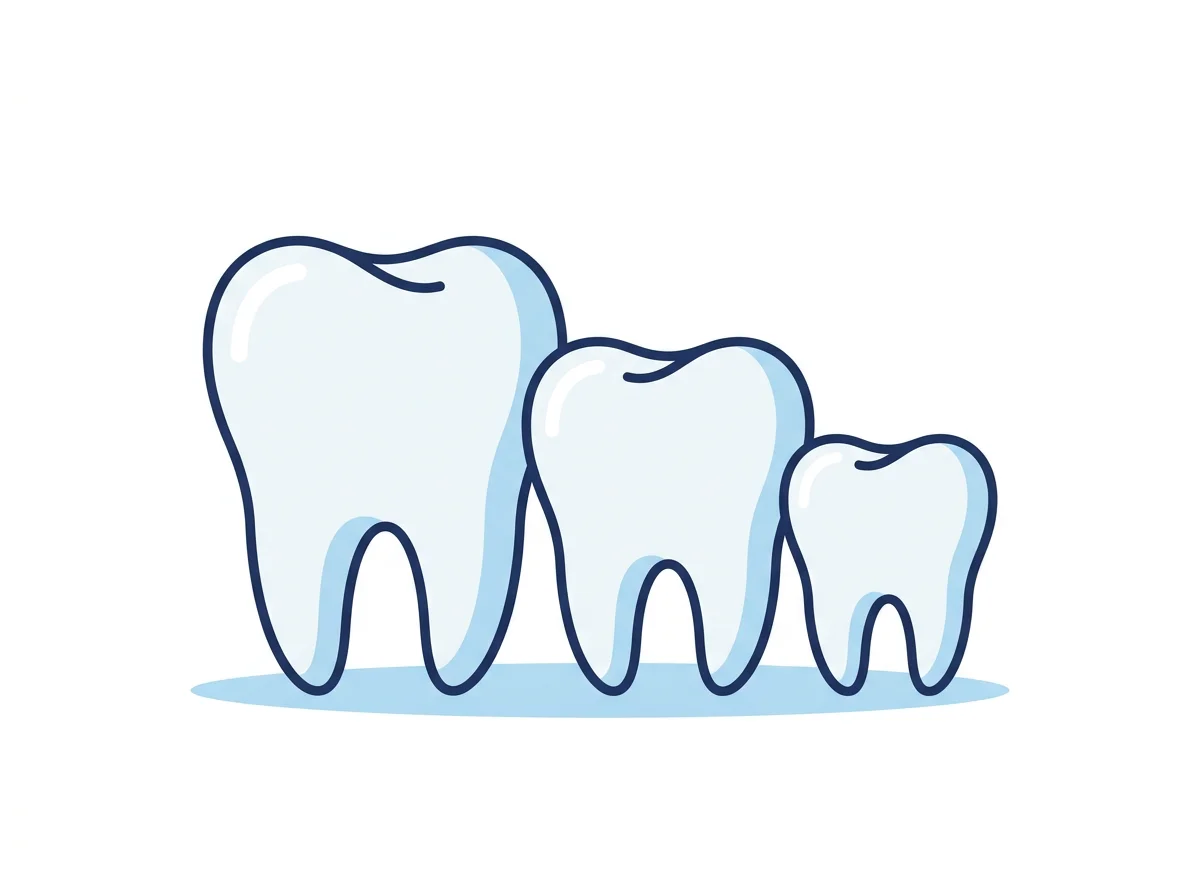 Illustration of three teeth representing a family