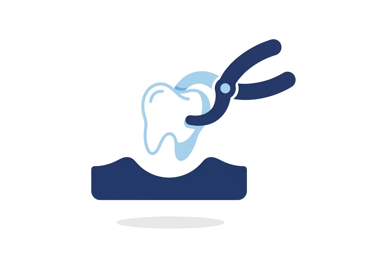 Illustration of a tooth being gently extracted