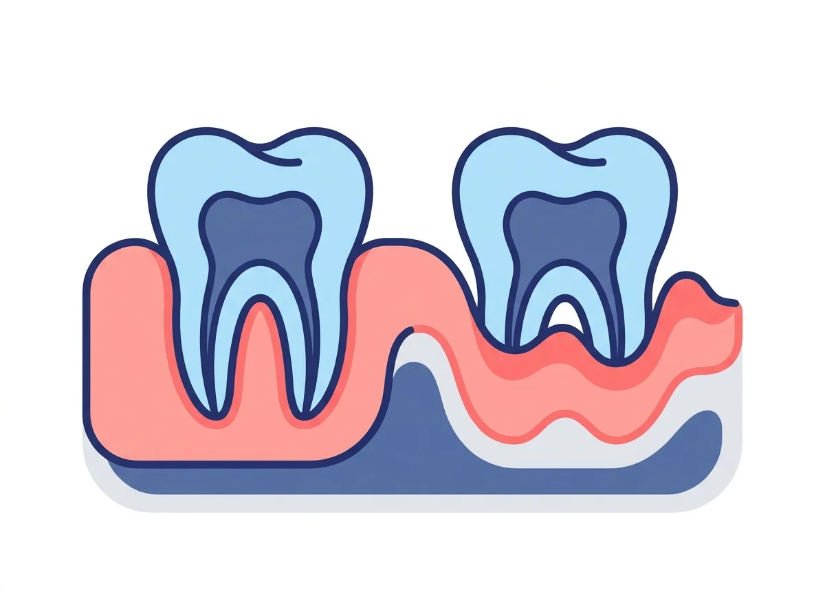Illustration of teeth and gums in cross-section